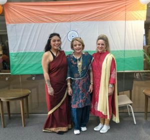 Women's Standing Infront of India Flag