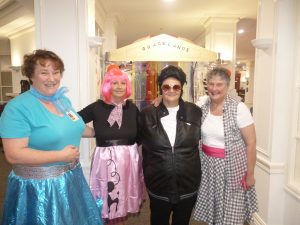 Staff dressed up at the Elvis Rock and Roll Night, aged care, Elvis Rock and Roll Night, Family night, lifestyle aged care